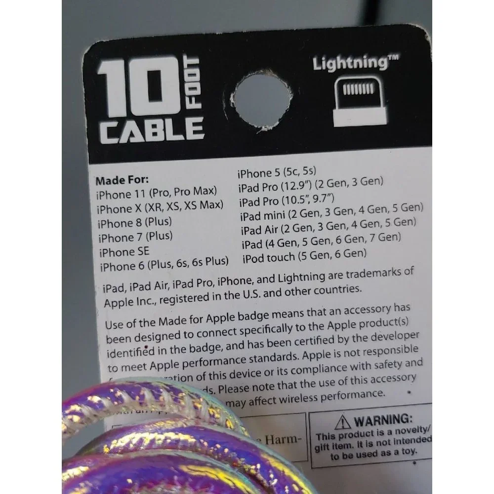 10ft Charging Cable for iPhone iPad iPod